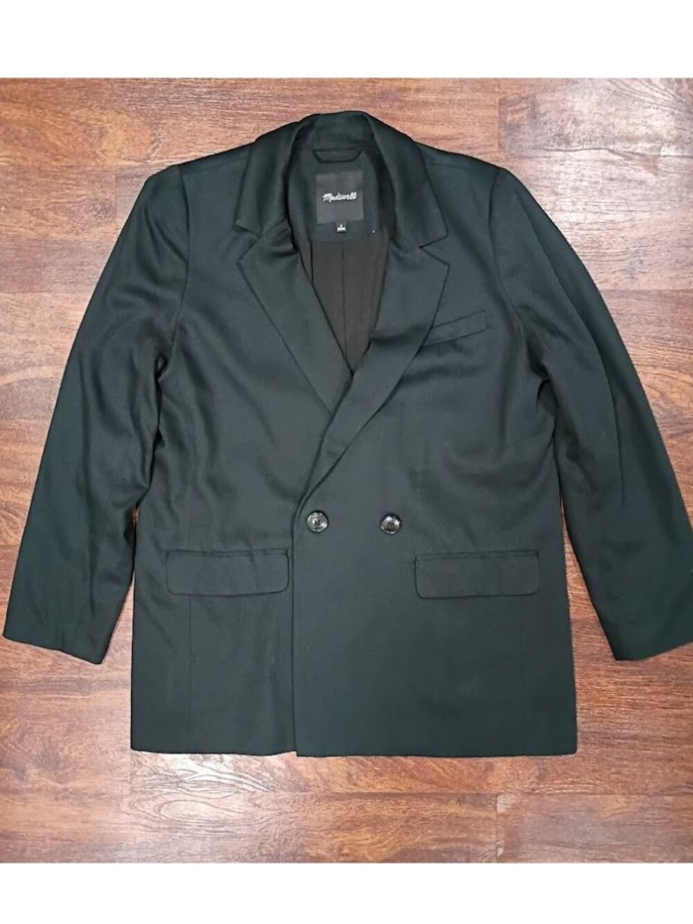 Madewell Black Double-Breasted Womens Blazer Size M Casual Chic - Picture 2 of 16
